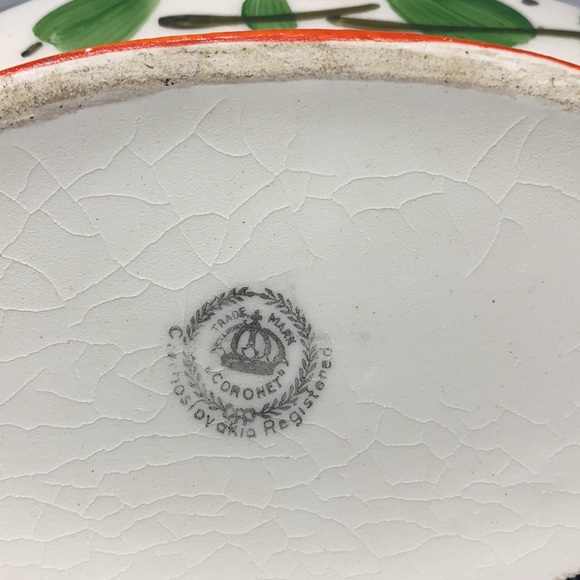 Vintage Czech Pottery Ceramic Basket GUC - Picture 7 of 9